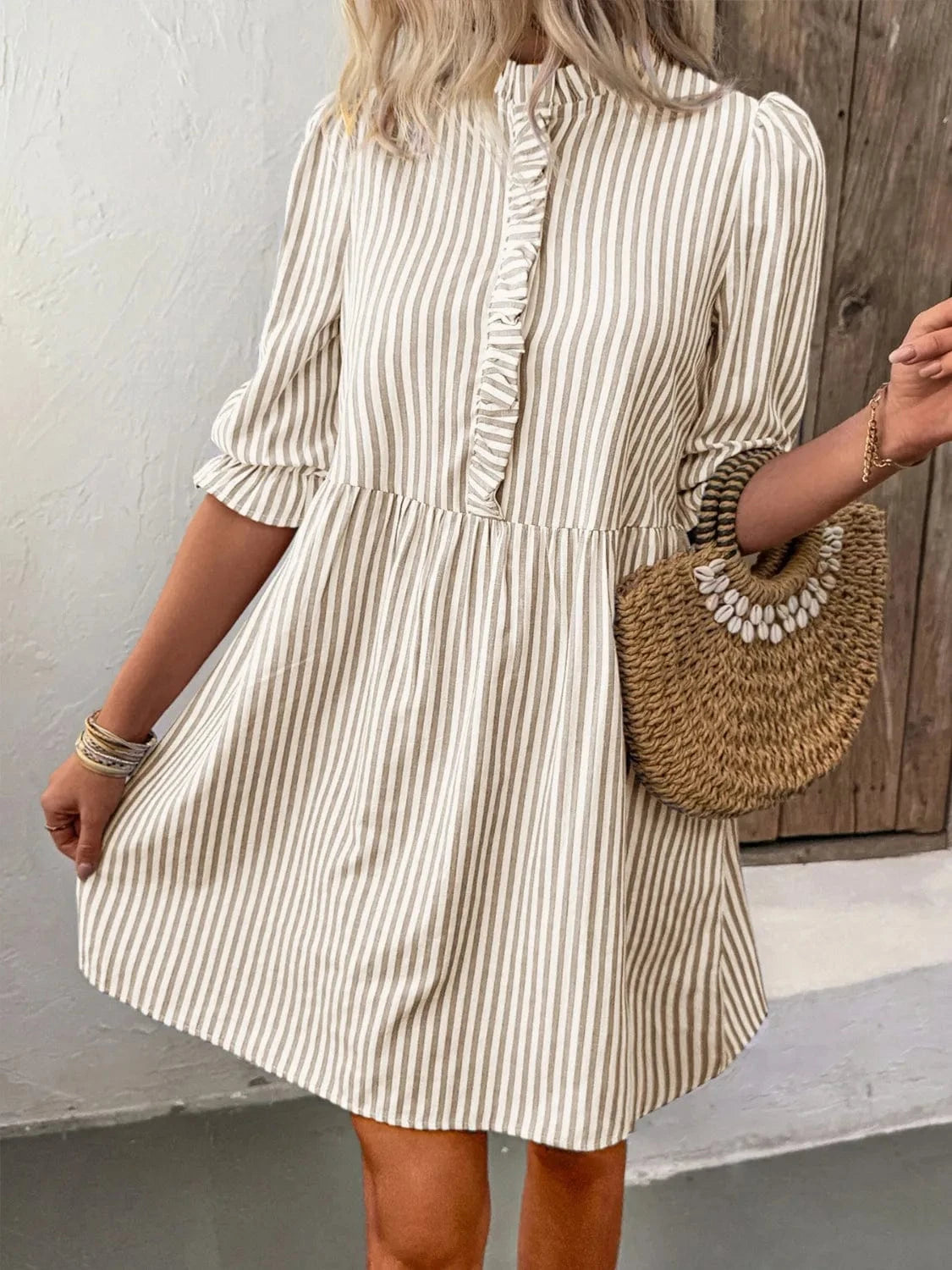 Striped Half Sleeve Dress Ladies dresses