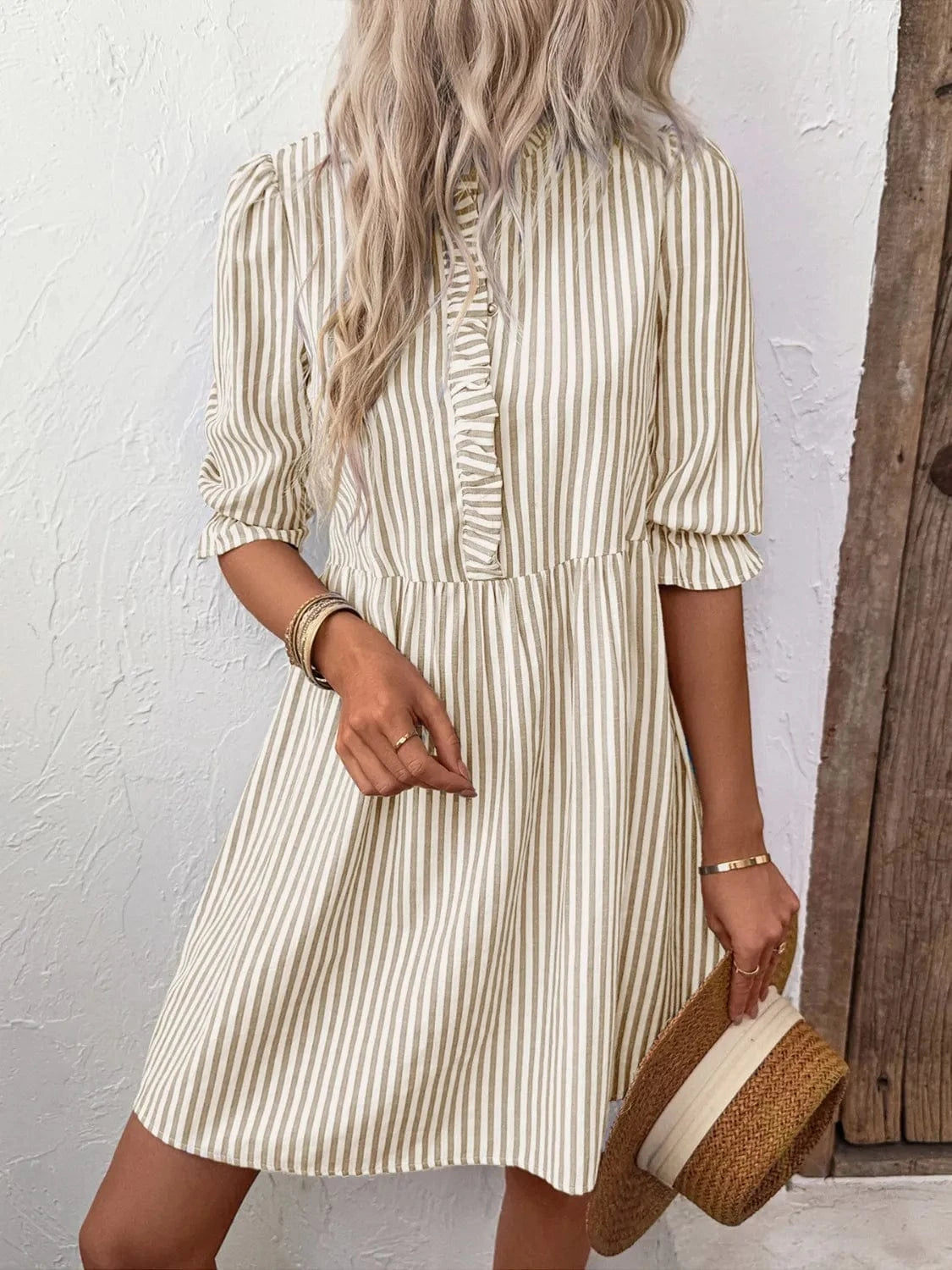 Striped Half Sleeve Dress Ladies dresses