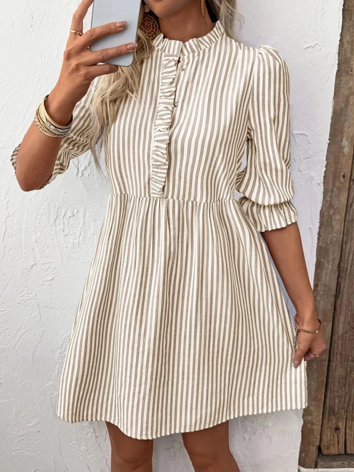 Striped Half Sleeve Dress Ladies dresses
