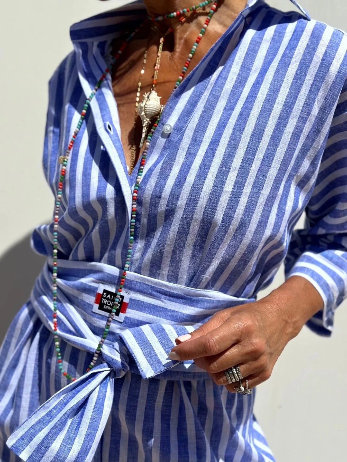 Striped Long Sleeve Shirt Dress Ladies dresses
