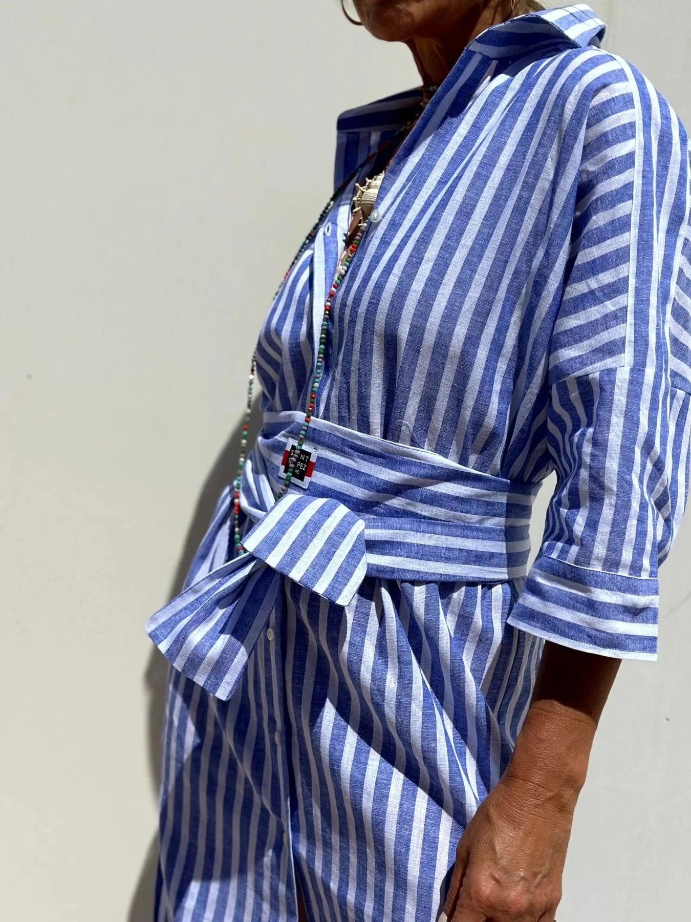 Striped Long Sleeve Shirt Dress Ladies dresses