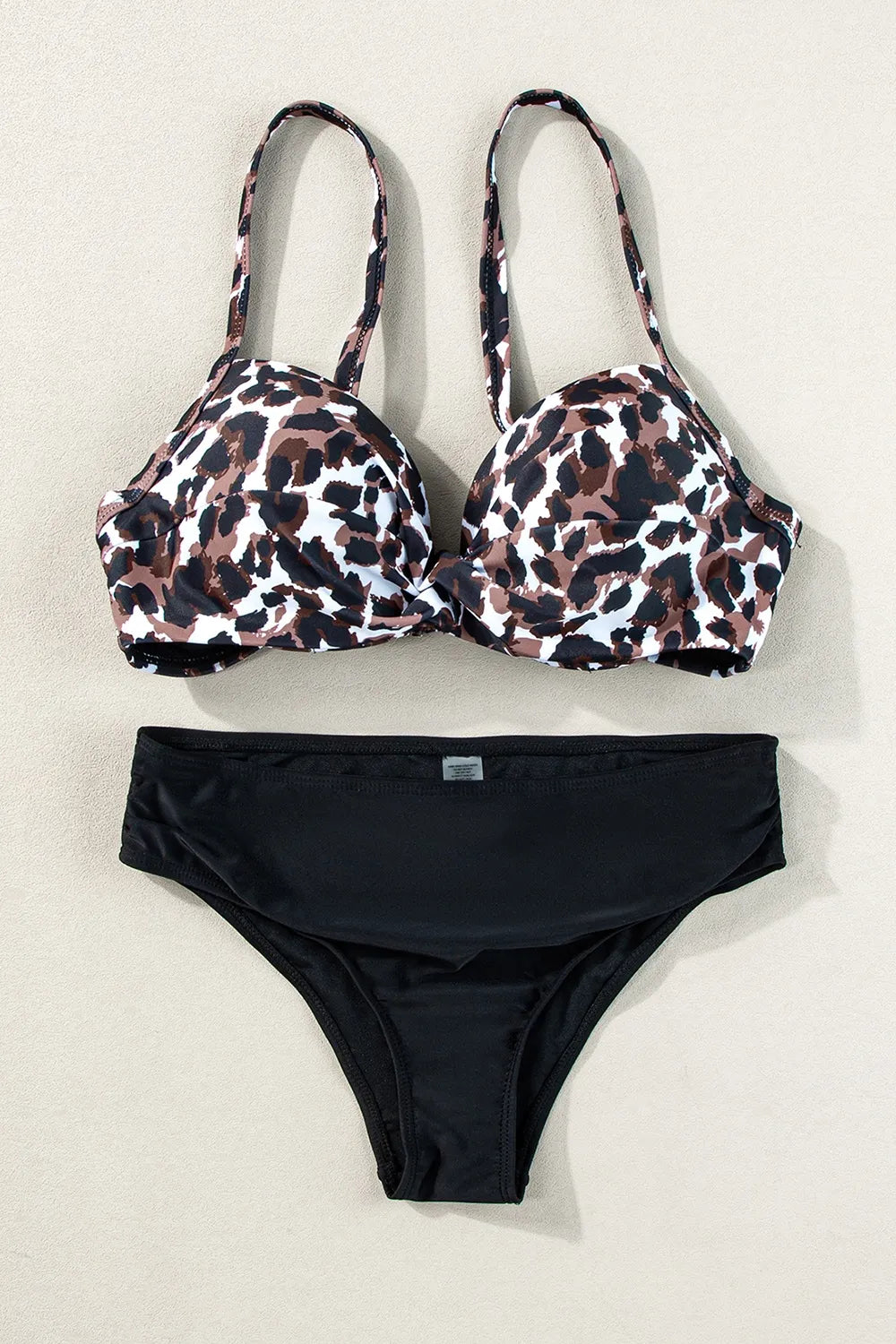 Ensemble bikini léopard col cœur