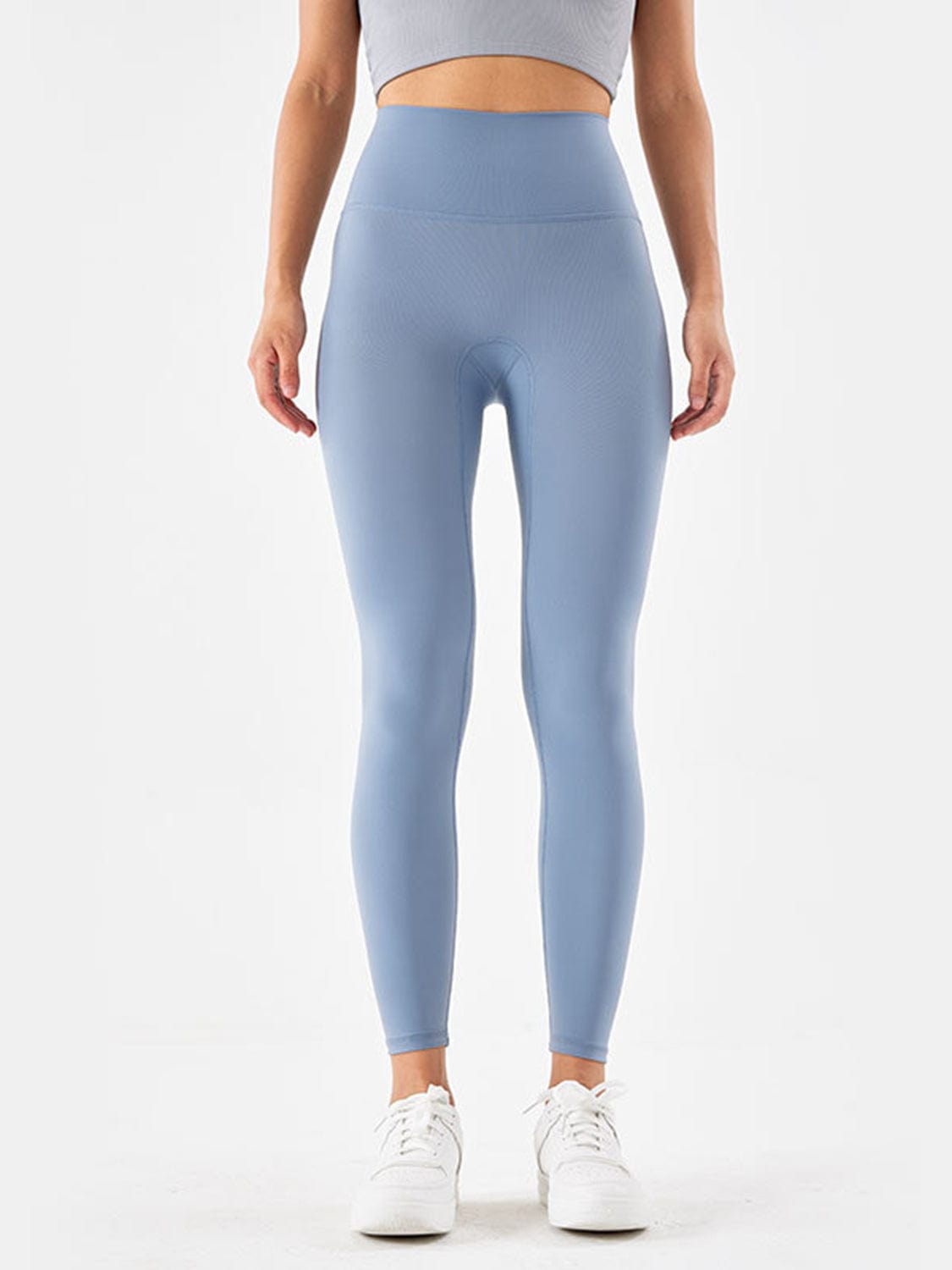 Misty Blue Wide Waistband Sports Leggings