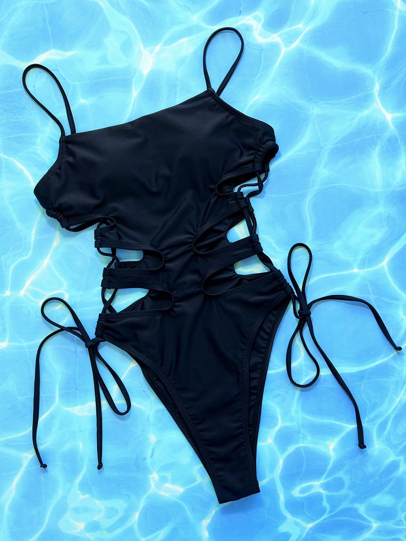 Cutout Lace-Up Spaghetti Strap One-Piece Swimsuit One-piece Bikini