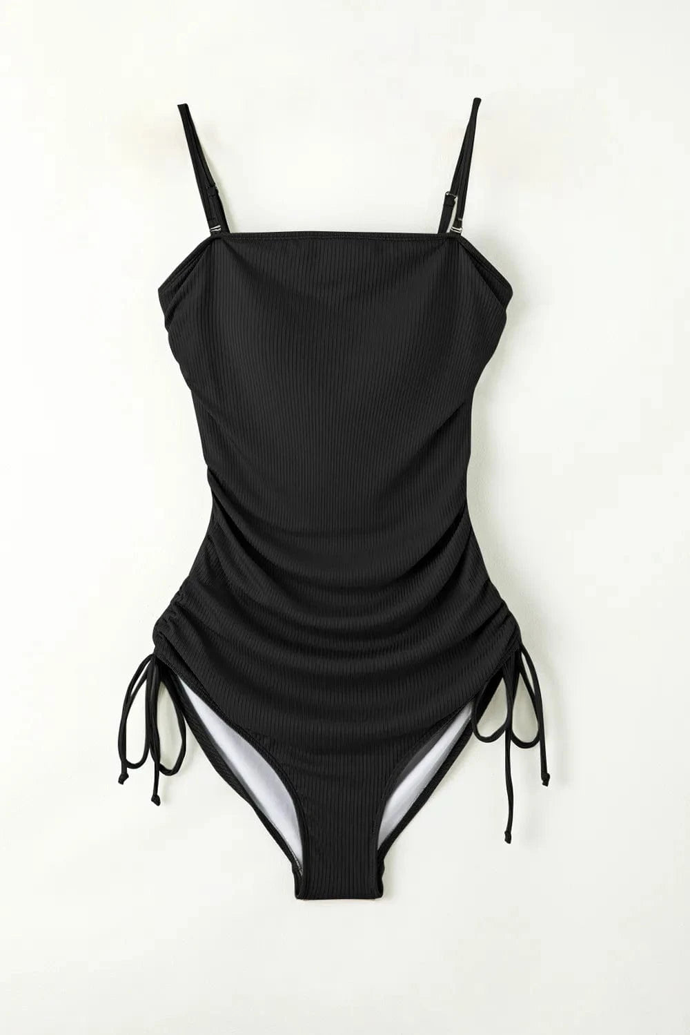 Drawstring Spaghetti Strap One-Piece Swimwear One piece bikini