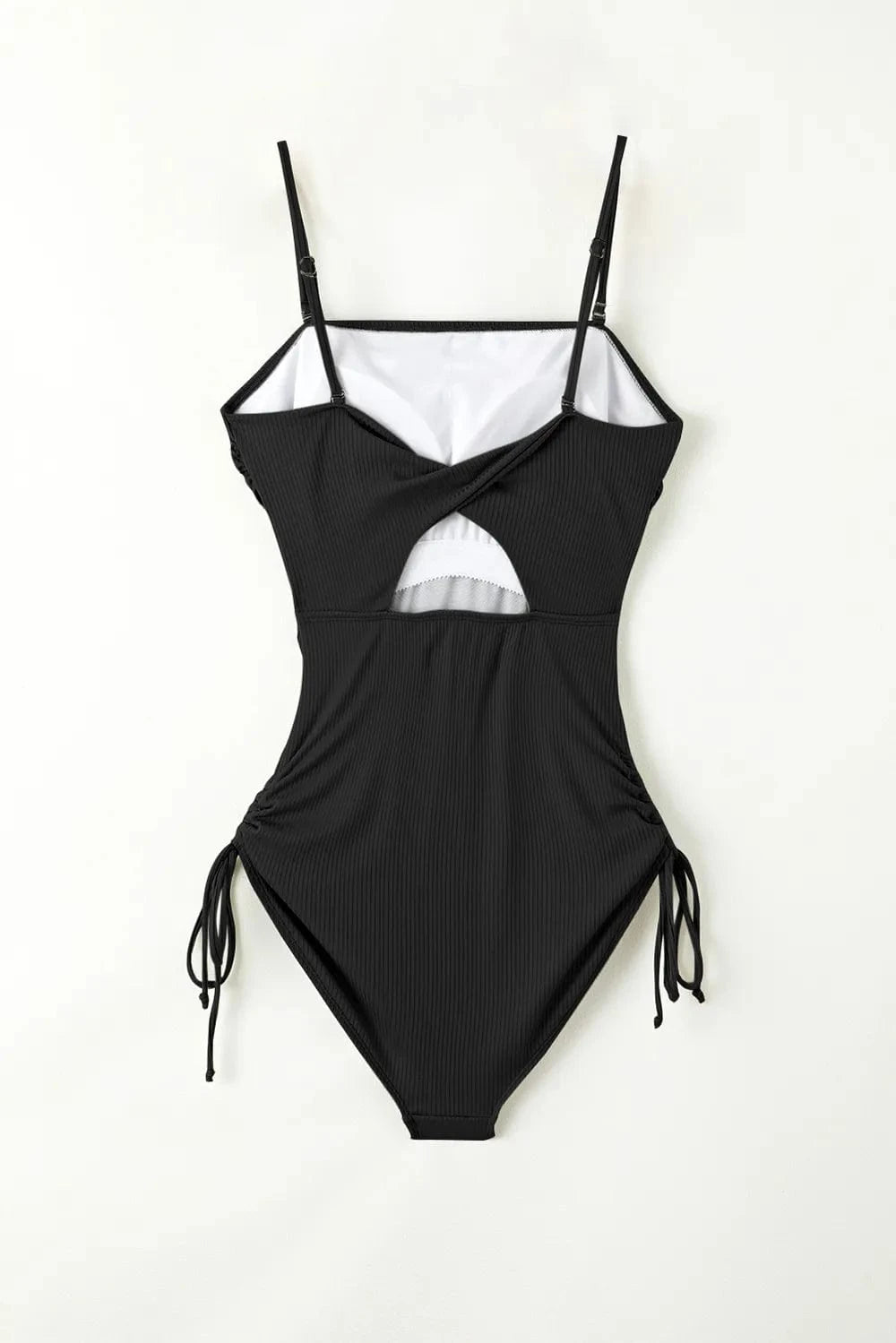 Drawstring Spaghetti Strap One-Piece Swimwear One piece bikini