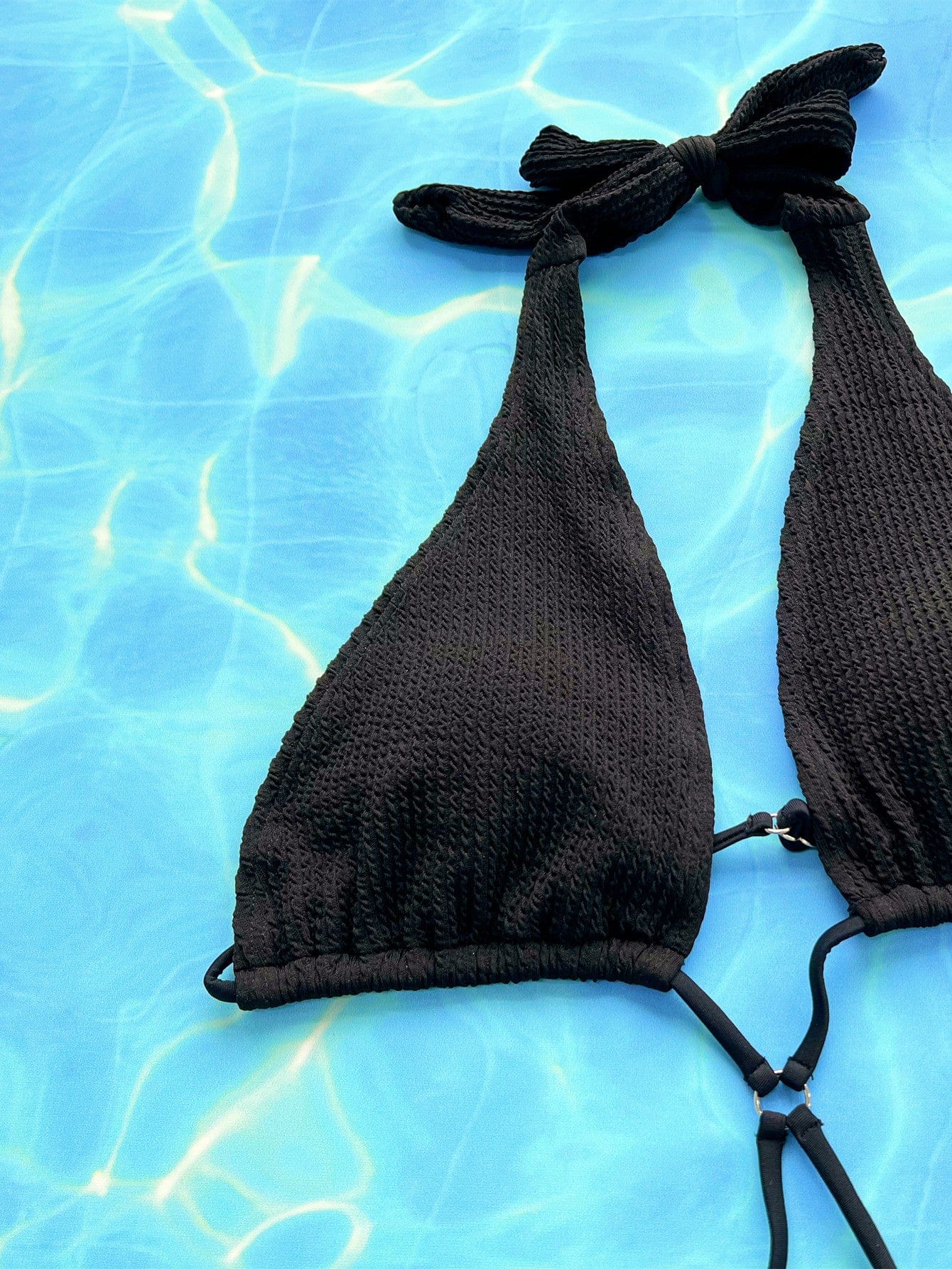 Halter Neck Side Tie One-Piece Swimsuit One-piece Bikini