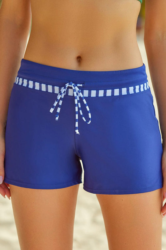 Royal Blue Full Size Run Contrast Drawstring Swim Bottoms swim bottoms