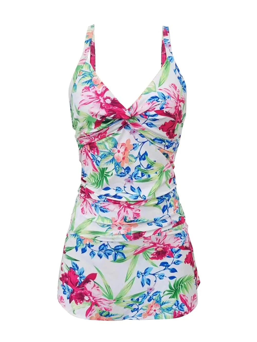 Printed Spaghetti Strap Top and Skirt Swim Set swim tops