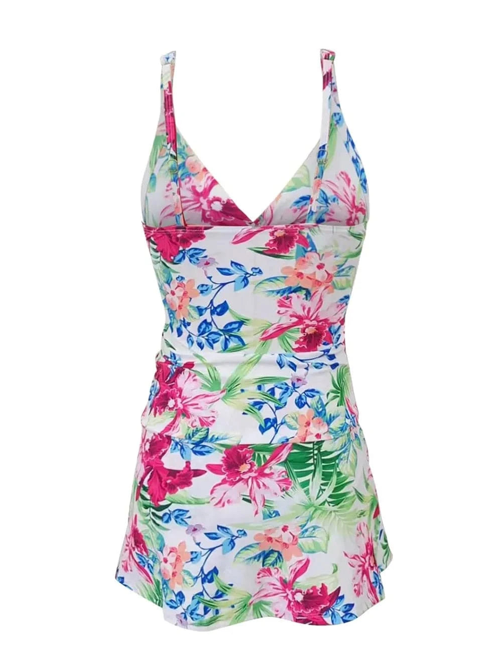 Printed Spaghetti Strap Top and Skirt Swim Set swim tops