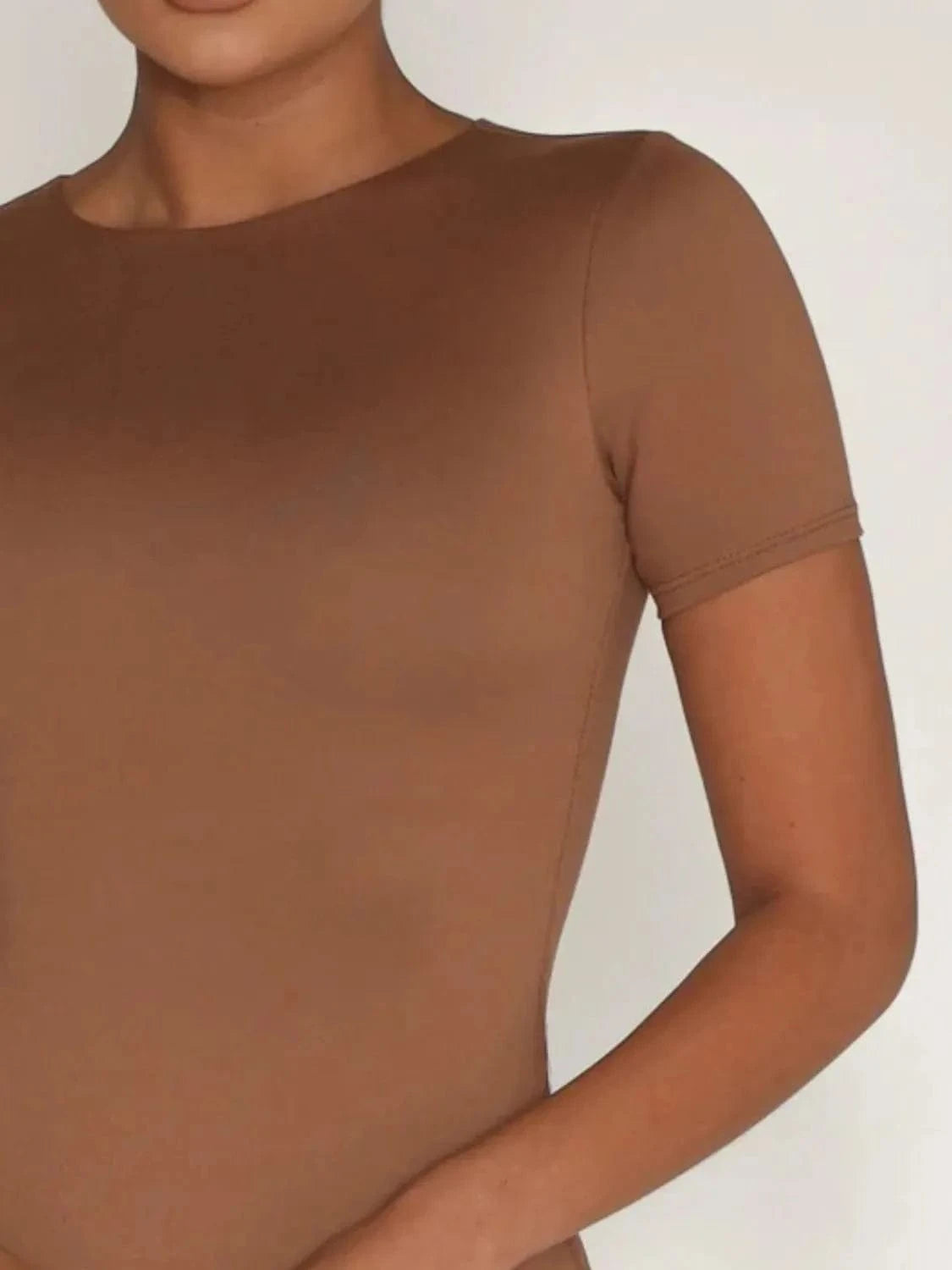 Round Neck Short Sleeve Swim Top swim tops