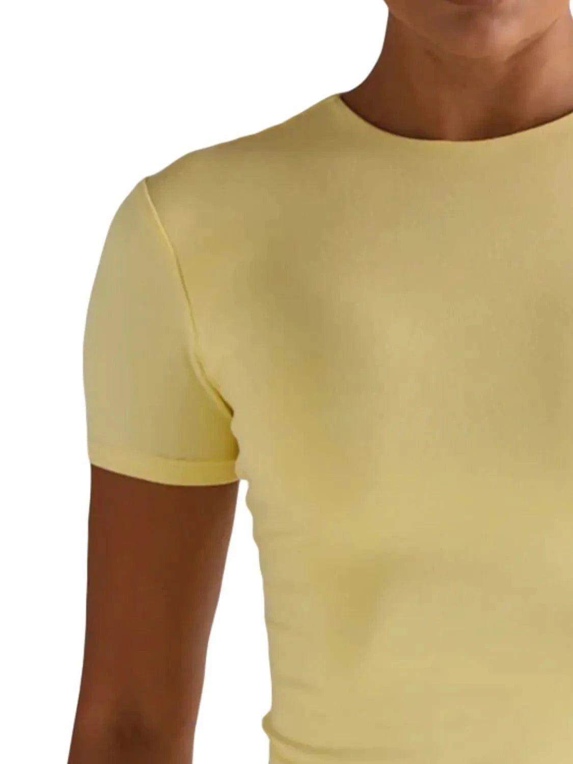 Round Neck Short Sleeve Swim Top swim tops