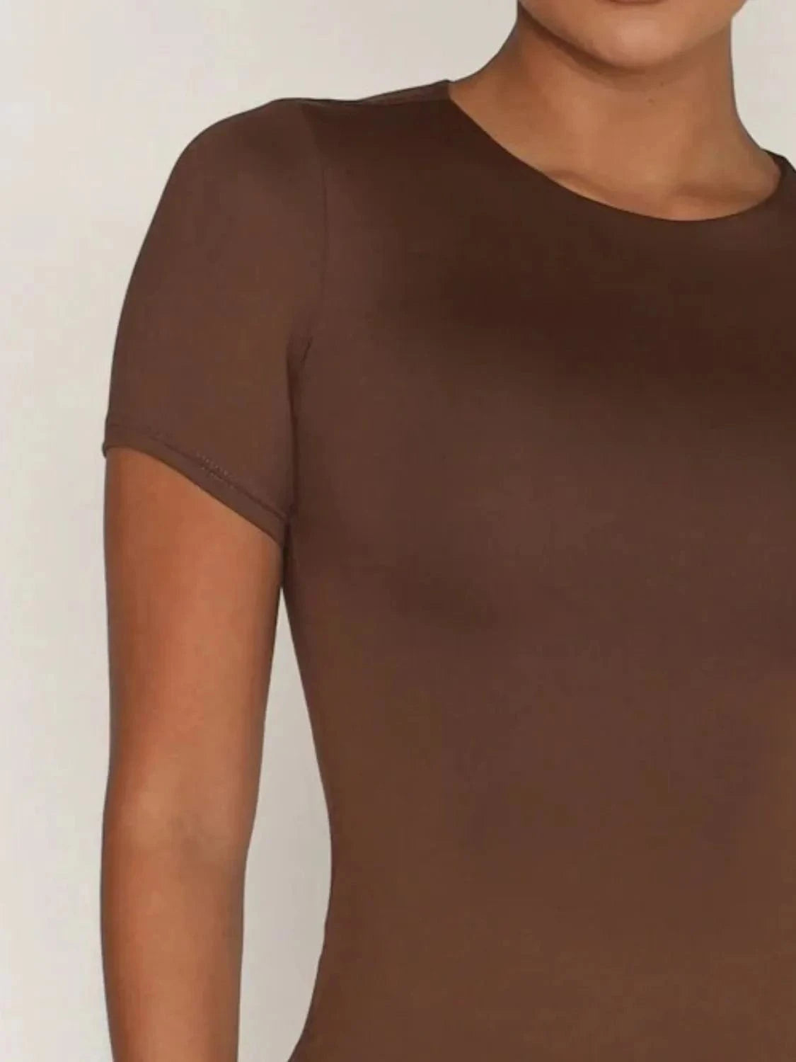 Round Neck Short Sleeve Swim Top swim tops