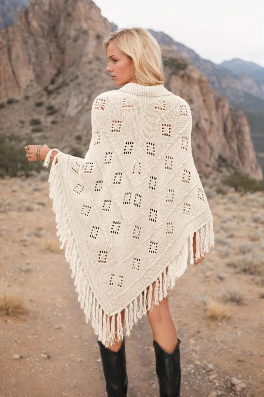 Tassel Hem Knit Cover Up swim tops