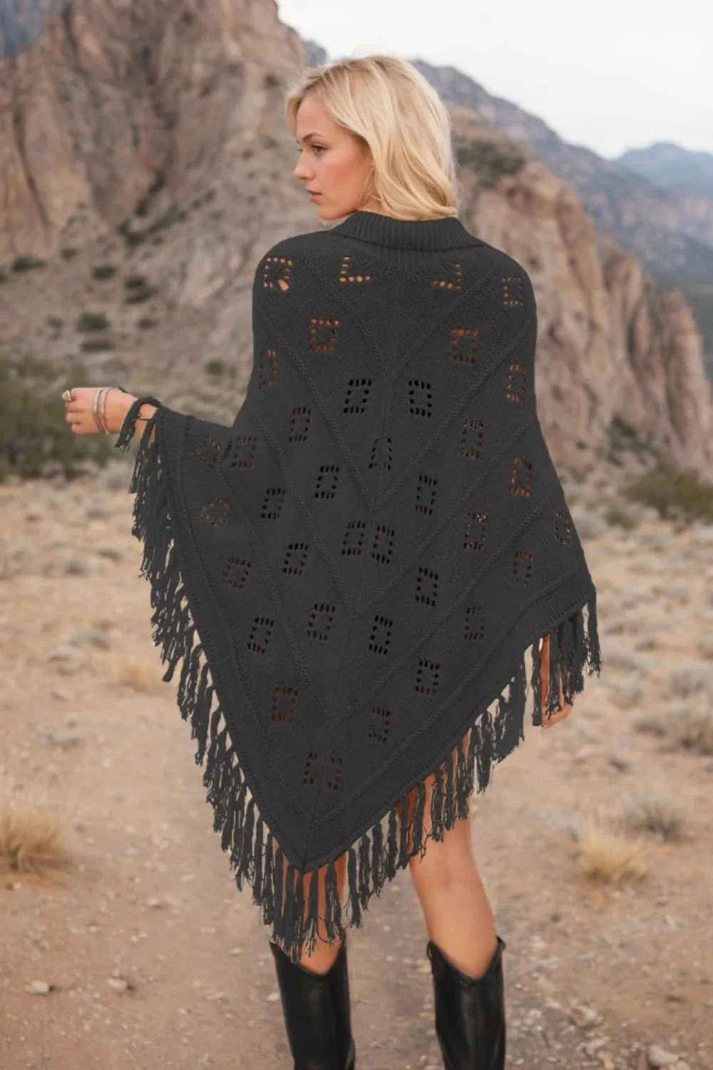 Tassel Hem Knit Cover Up swim tops