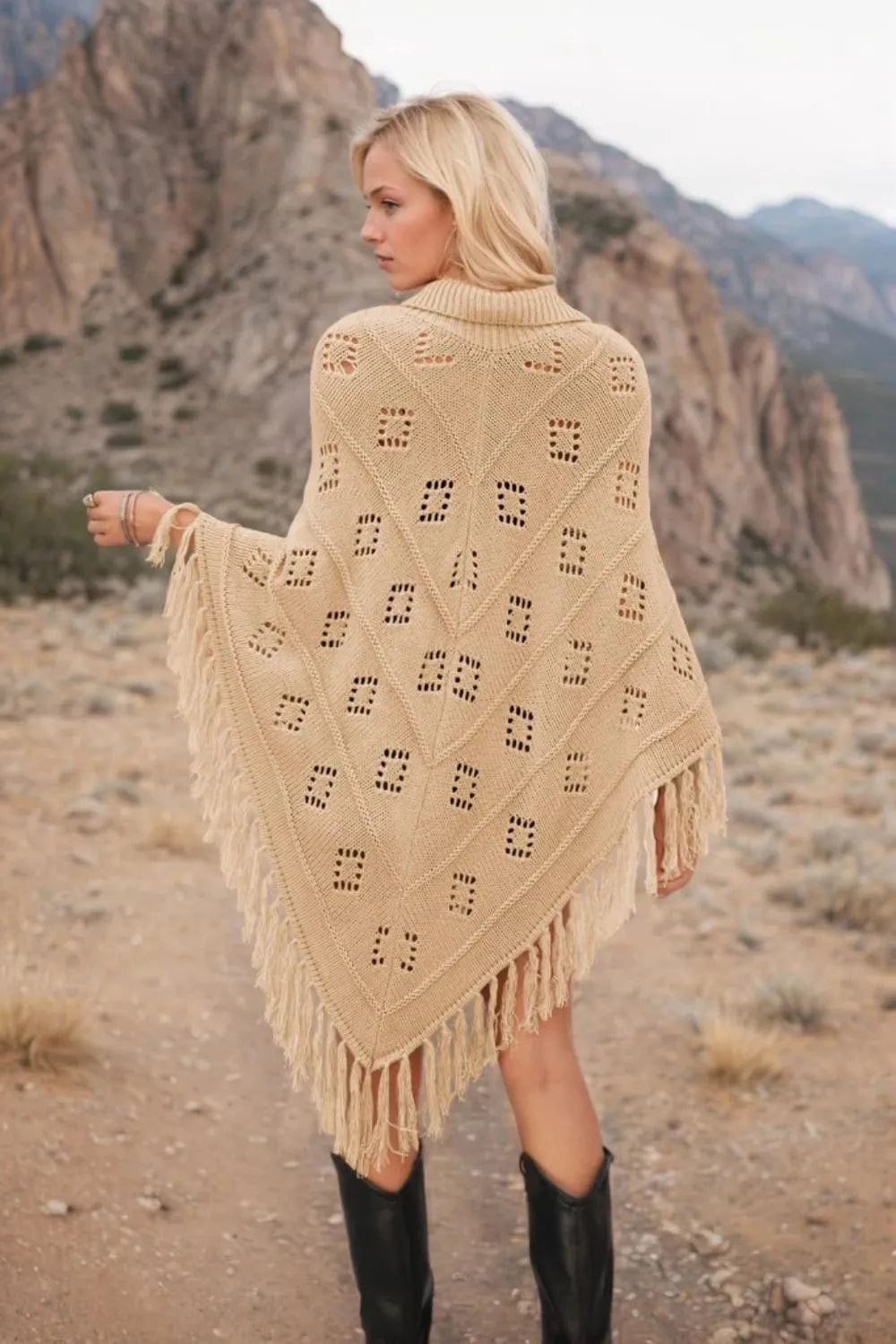 Tassel Hem Knit Cover Up swim tops