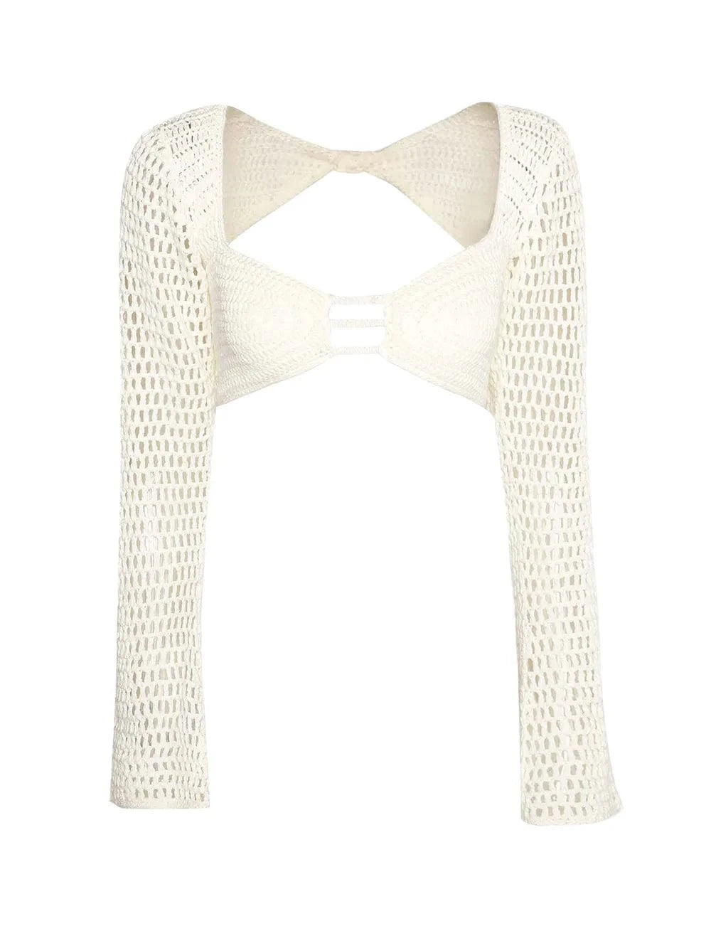 Tied Long Sleeve Top and Skirt Cover Up Set swim tops
