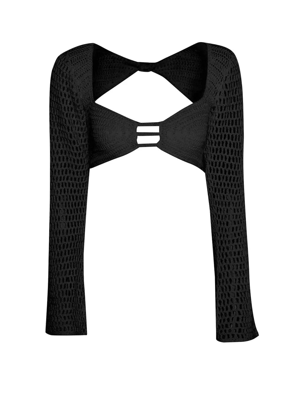 Tied Long Sleeve Top and Skirt Cover Up Set swim tops
