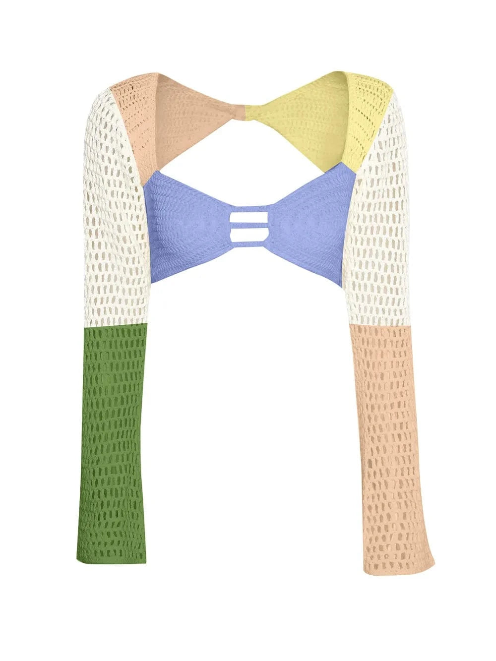 Tied Long Sleeve Top and Skirt Cover Up Set swim tops