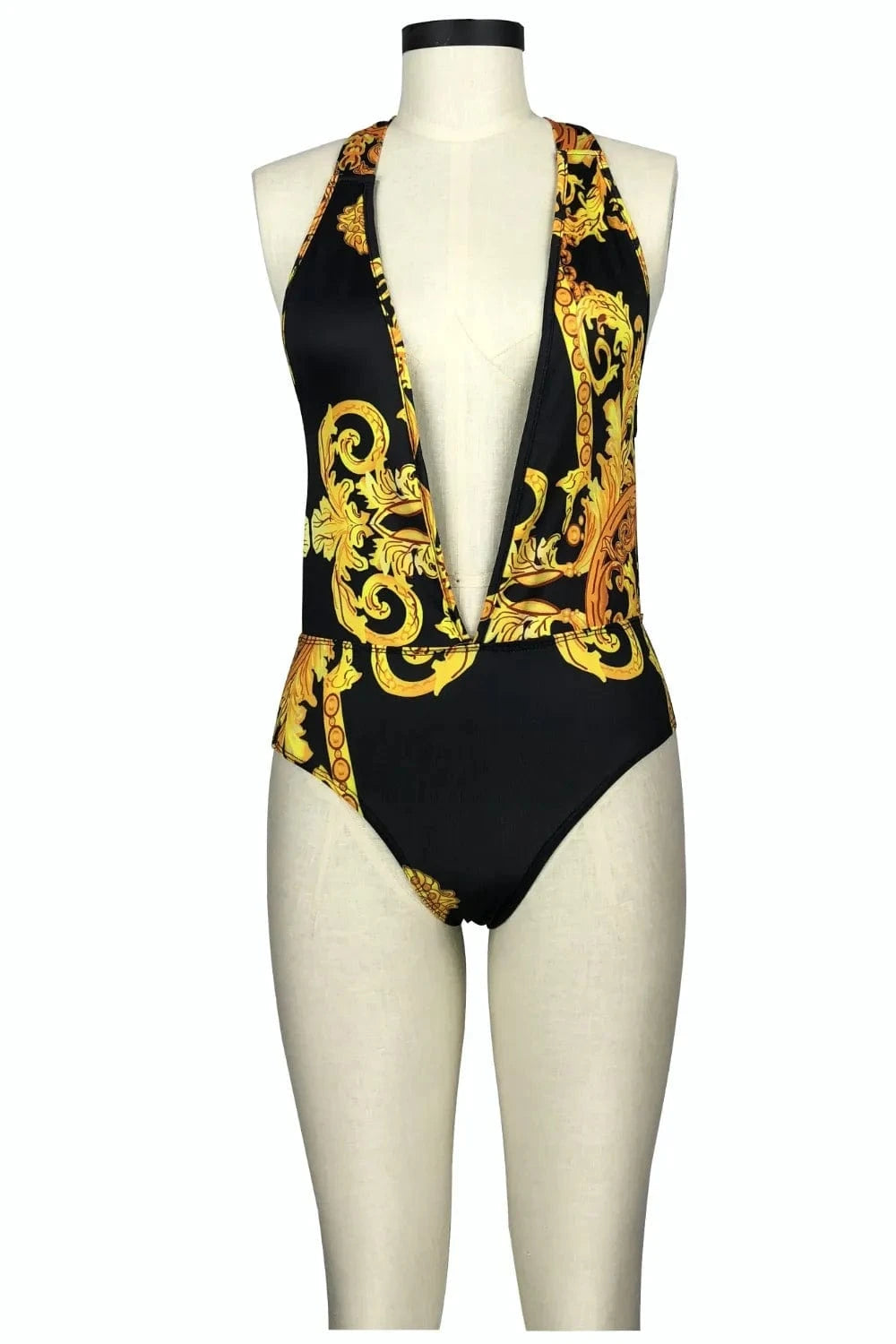 Printed Plunge One-Piece and Cover Up Swim Set swimset