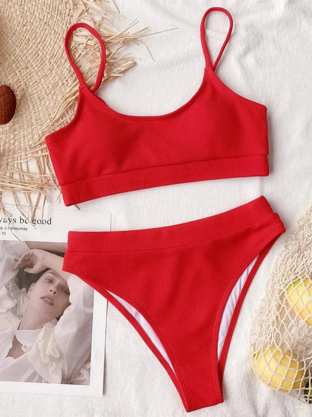 Scoop Neck Spaghetti Strap Two-Piece Swim Set swimset