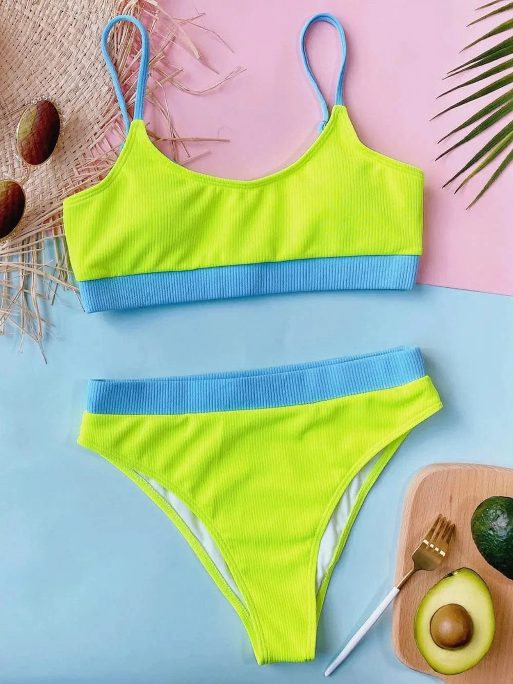 Scoop Neck Spaghetti Strap Two-Piece Swim Set swimset