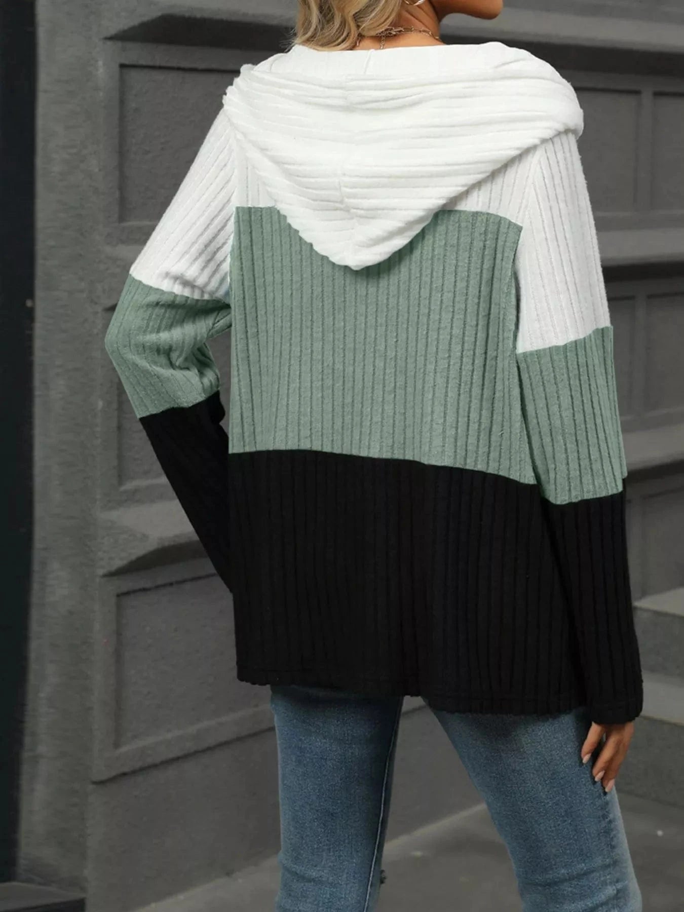 Color Block Half Zip Hooded Top Tops and sweaters and T-Shirts