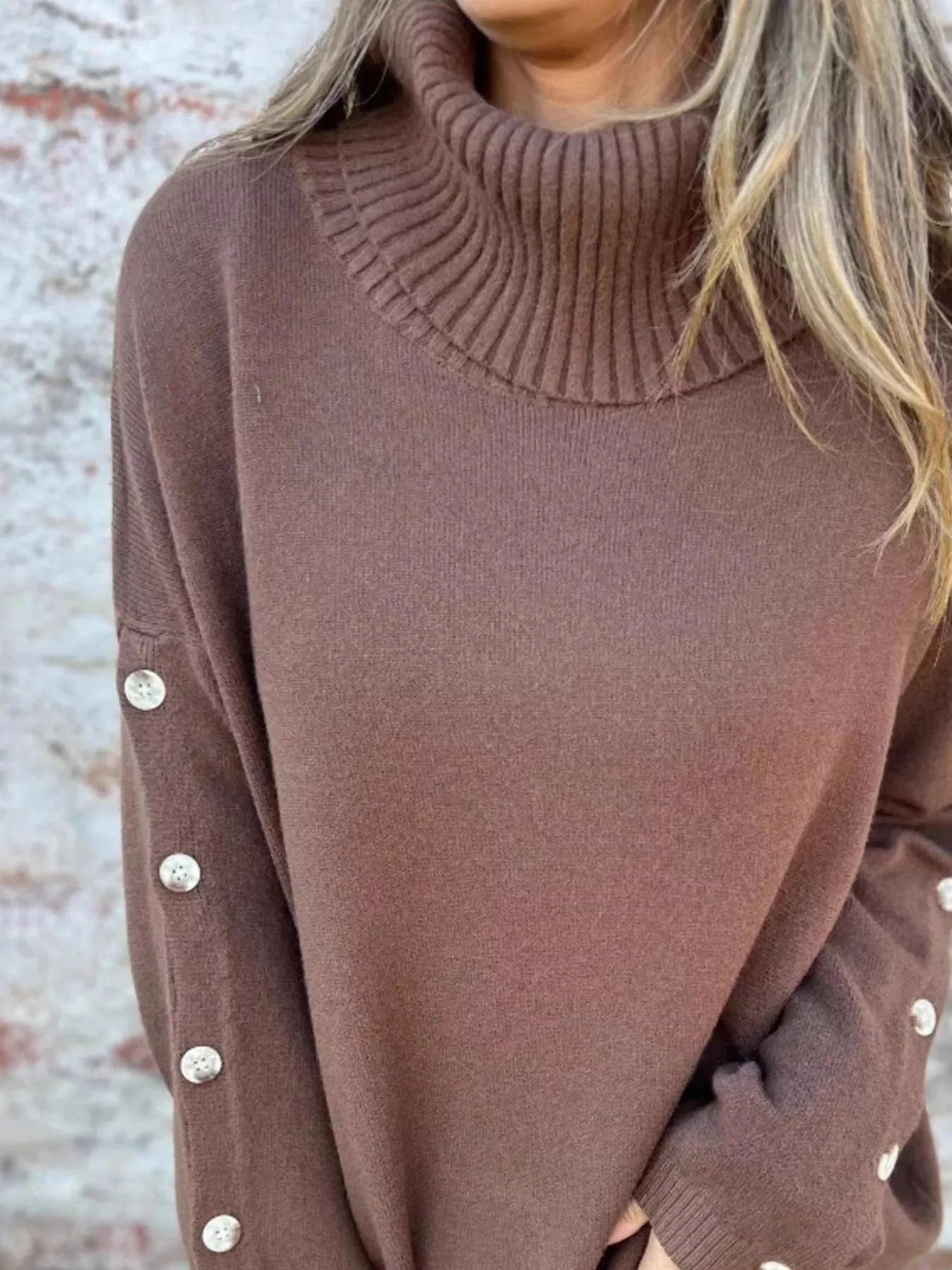 Full Size Turtleneck Long Sleeve Sweater Plus Size Tops and sweaters and T-Shirts
