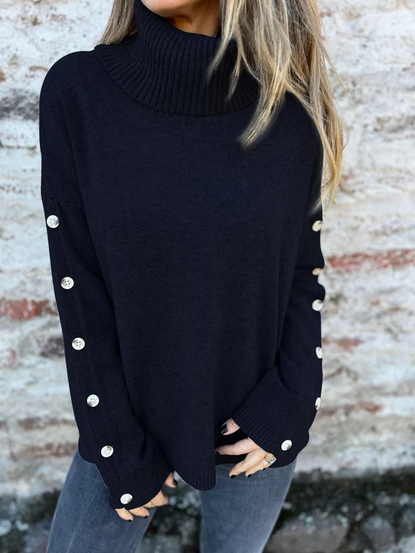 Full Size Turtleneck Long Sleeve Sweater Plus Size Tops and sweaters and T-Shirts