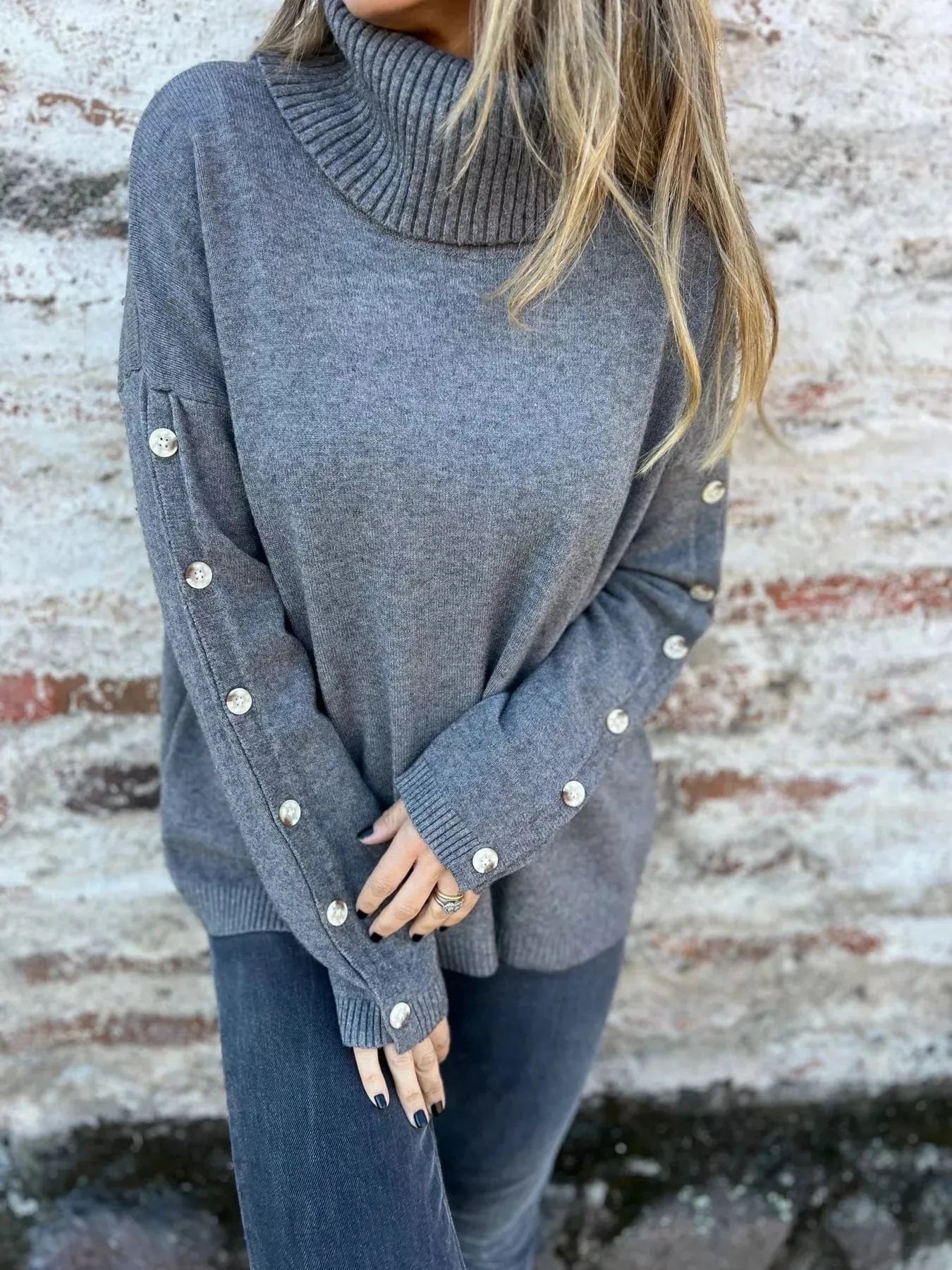 Full Size Turtleneck Long Sleeve Sweater Plus Size Tops and sweaters and T-Shirts