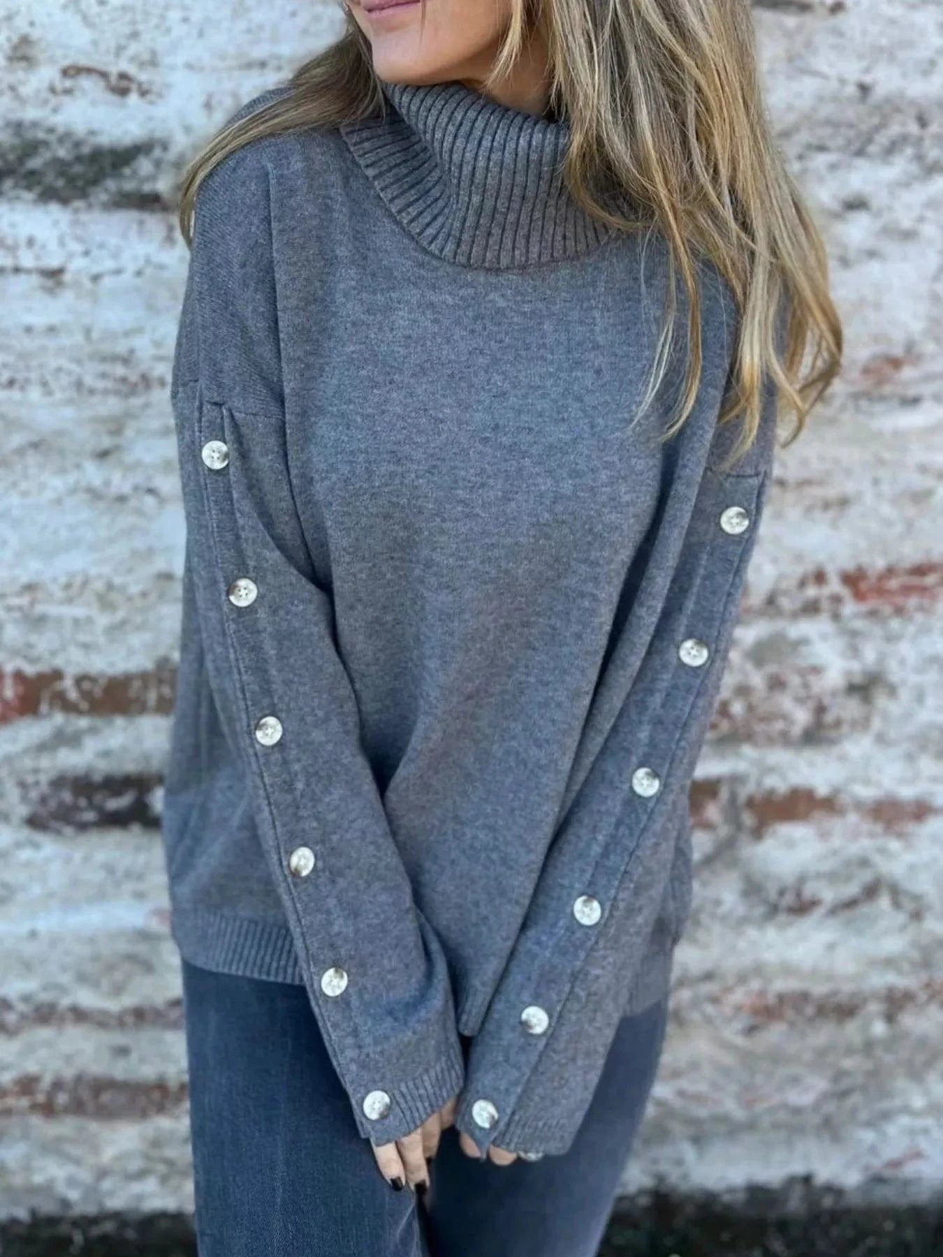 Full Size Turtleneck Long Sleeve Sweater Plus Size Tops and sweaters and T-Shirts