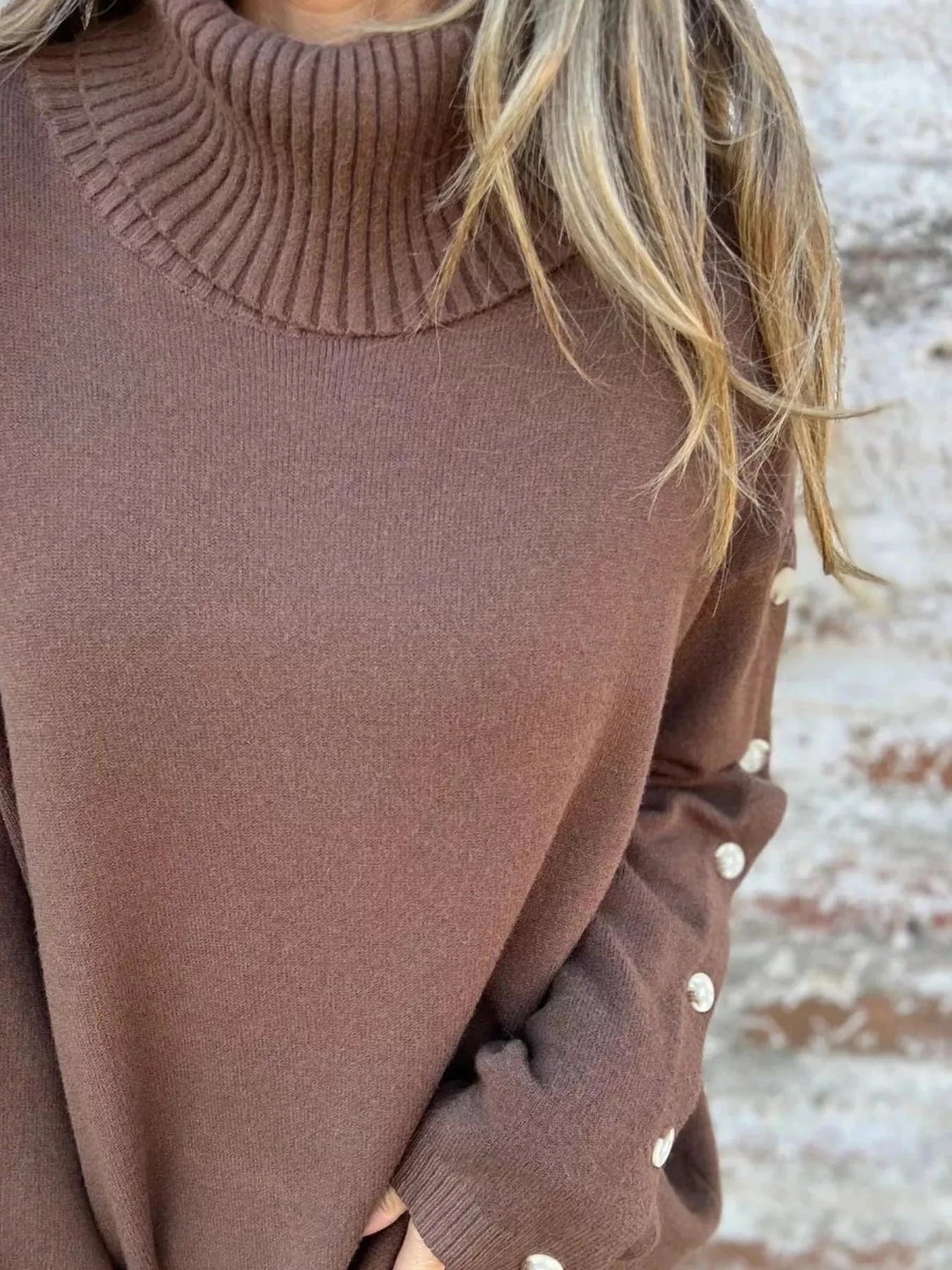 Full Size Turtleneck Long Sleeve Sweater Plus Size Tops and sweaters and T-Shirts