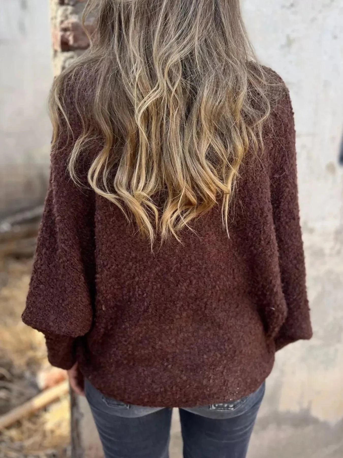 Full Size V-Neck Long Sleeve Sweater Plus Size Tops and sweaters and T-Shirts