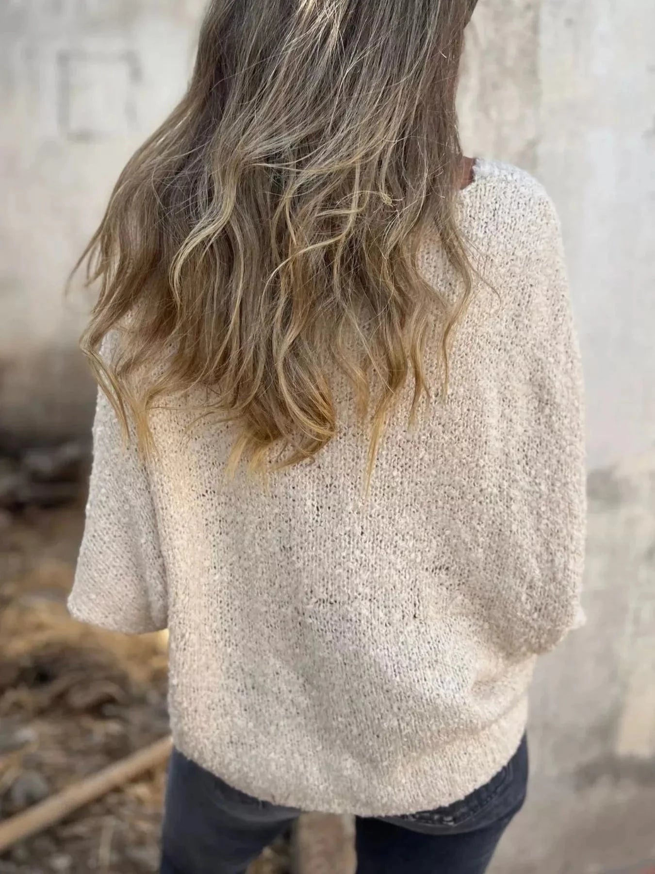 Full Size V-Neck Long Sleeve Sweater Plus Size Tops and sweaters and T-Shirts