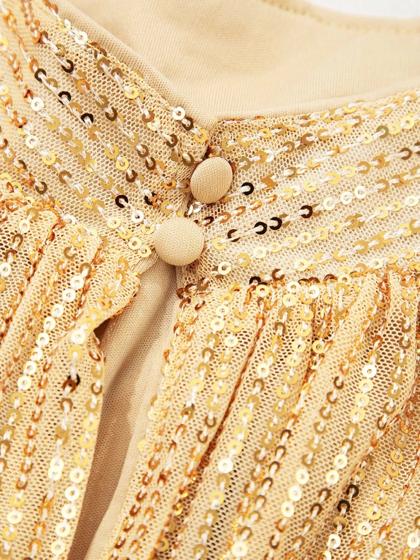 Metallic Balloon Sleeve Buttoned High Neck Loose Blouse Tops and sweaters and T-Shirts