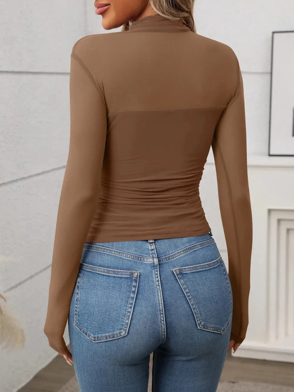 Mock Neck Long Sleeve Top Tops and sweaters and T-Shirts