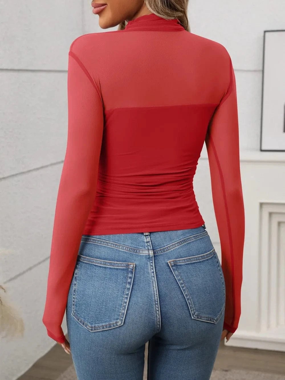 Mock Neck Long Sleeve Top Tops and sweaters and T-Shirts