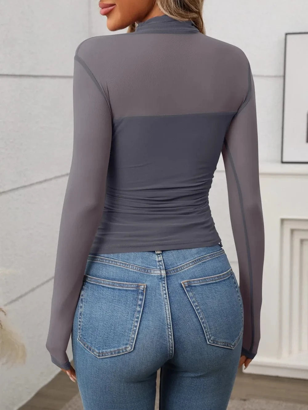 Mock Neck Long Sleeve Top Tops and sweaters and T-Shirts