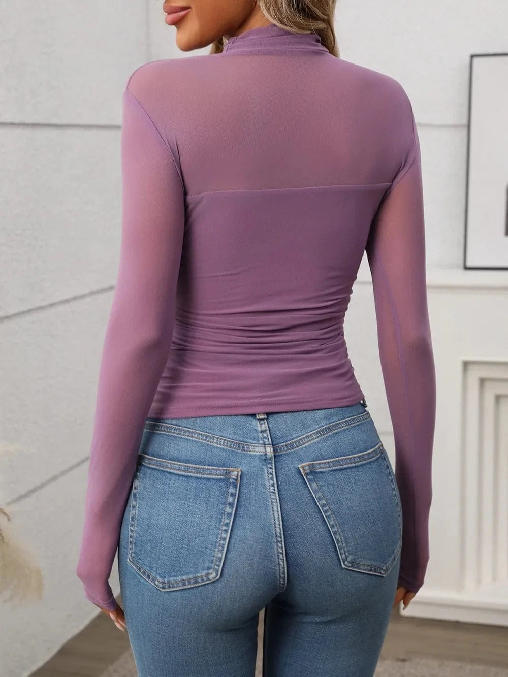 Mock Neck Long Sleeve Top Tops and sweaters and T-Shirts