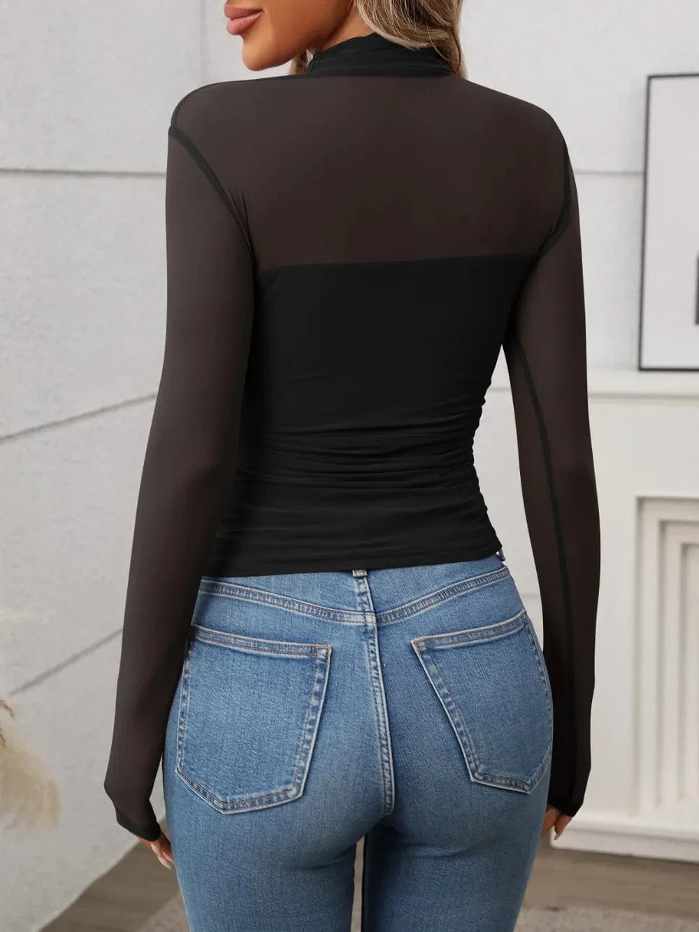 Mock Neck Long Sleeve Top Tops and sweaters and T-Shirts