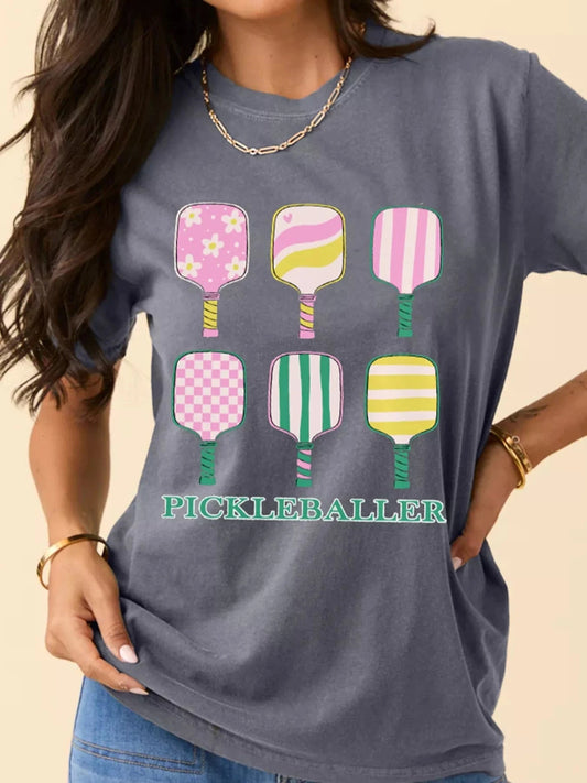 PICKLEBALLER Playful Bats Printed Casual T Shirt Tops and sweaters and T-Shirts