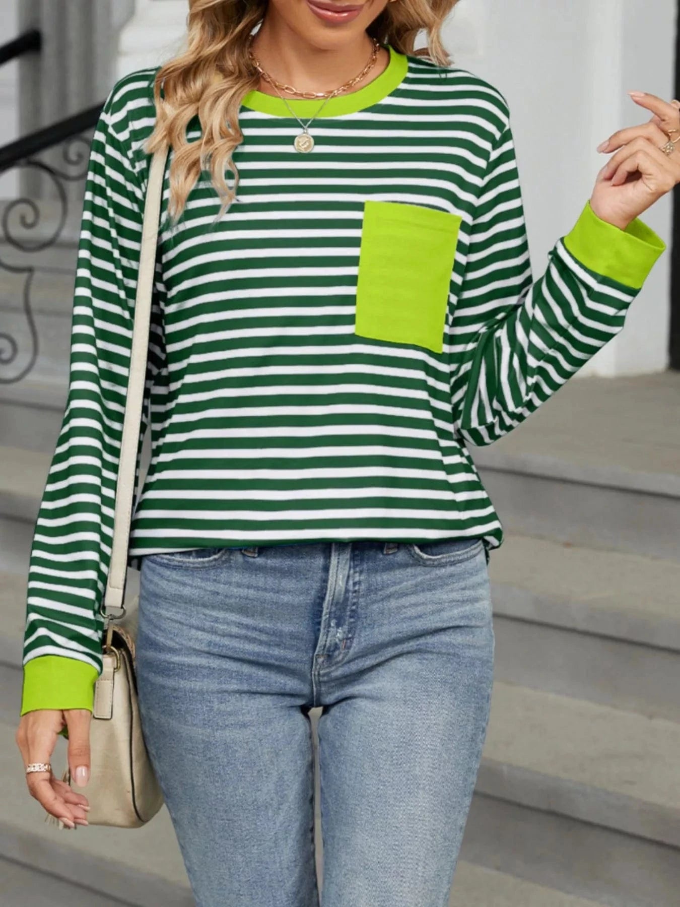 Striped Long Sleeve T-Shirt Tops and sweaters and T-Shirts