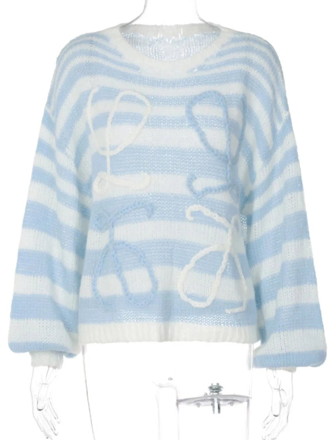 Colorful Abstract Pattern Striped Sweater Tops and T-Shirts