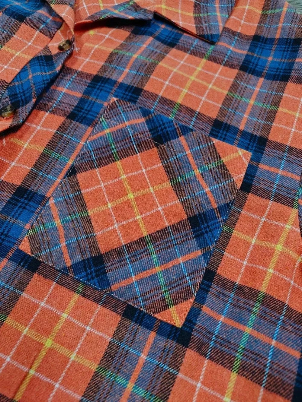Plaid Collared Neck Long Sleeve Shirt Tops and T-Shirts