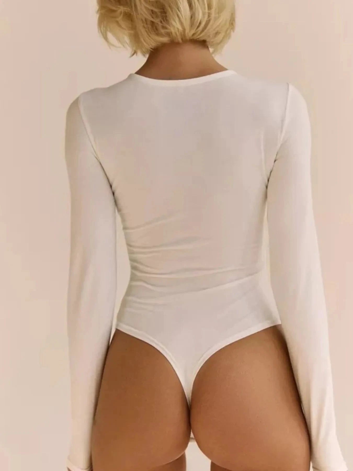 Twist Front Long Sleeve Bodysuit Tops and T-Shirts