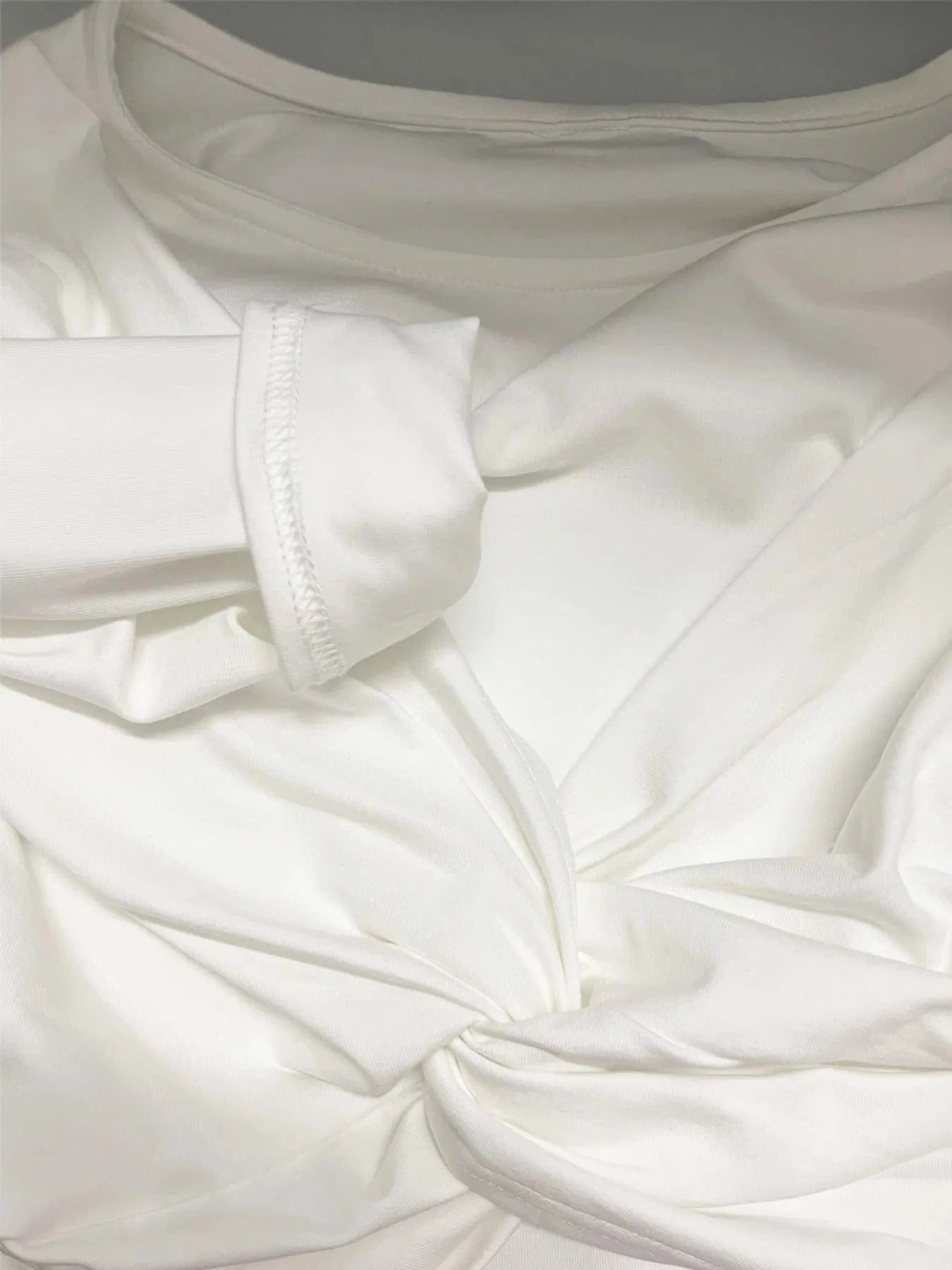 Twist Front Long Sleeve Bodysuit Tops and T-Shirts