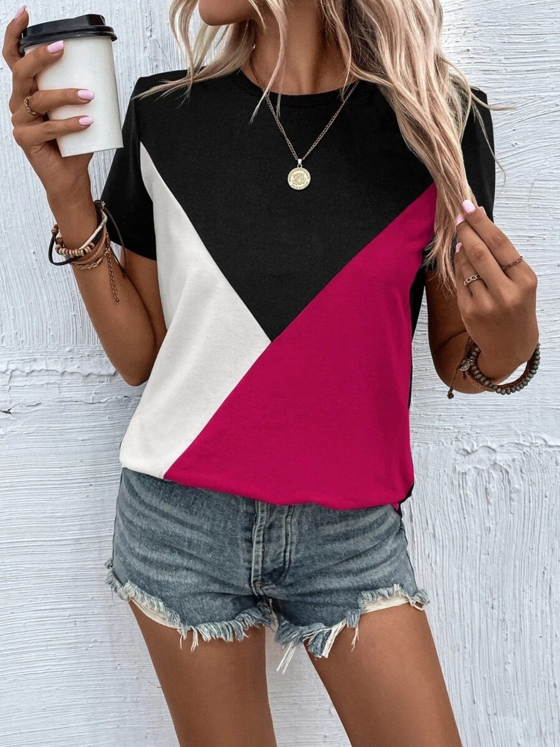 Color Block T-Shirt tops