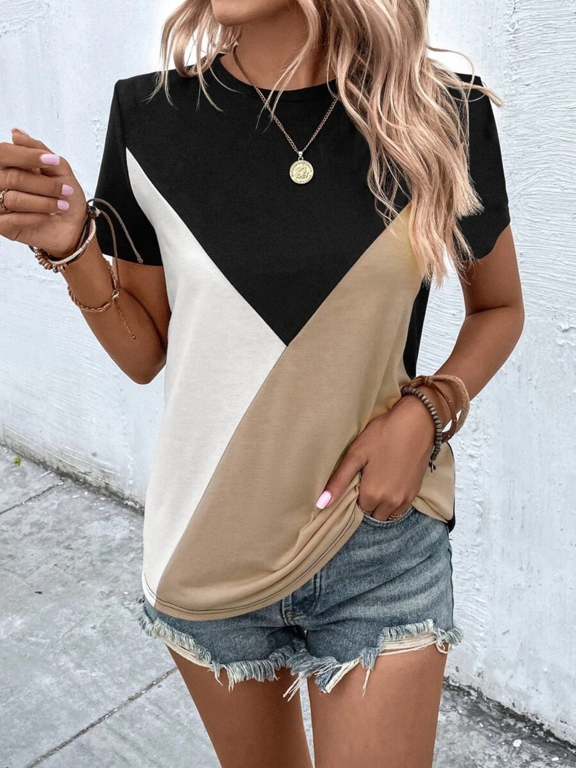 Color Block T-Shirt tops