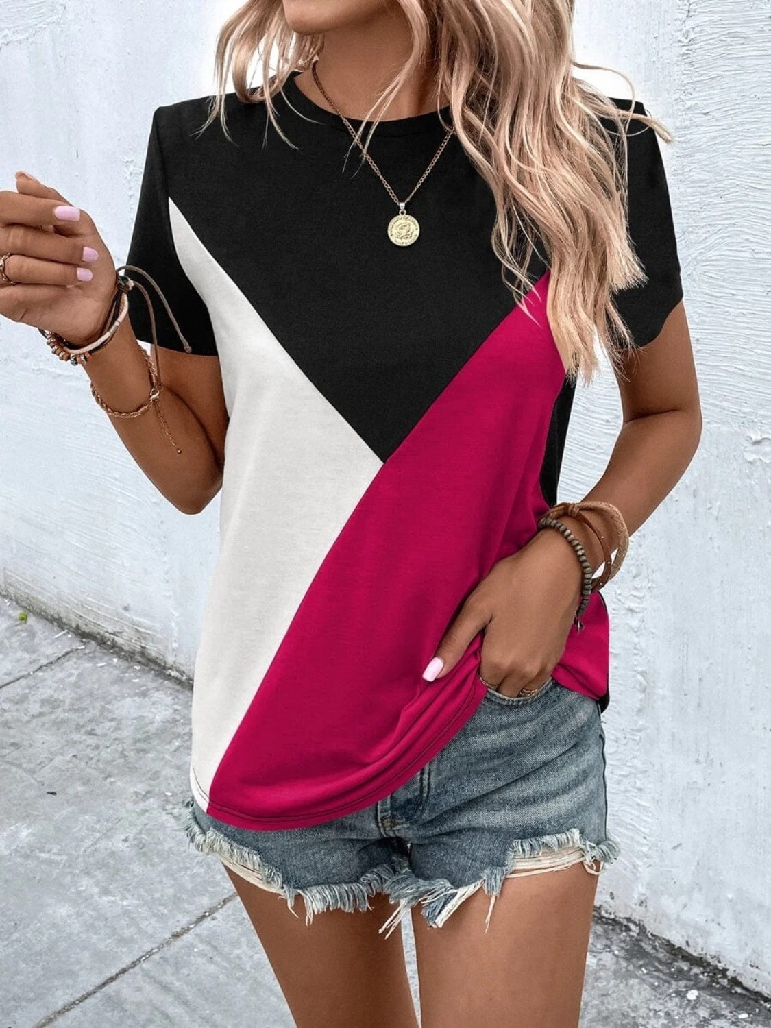 Color Block T-Shirt tops