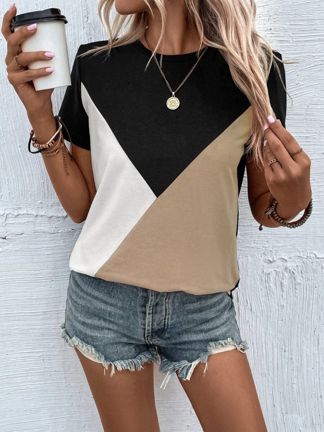 Color Block T-Shirt tops